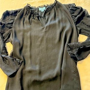 CeCe black rayon blouse. Size Large, like New